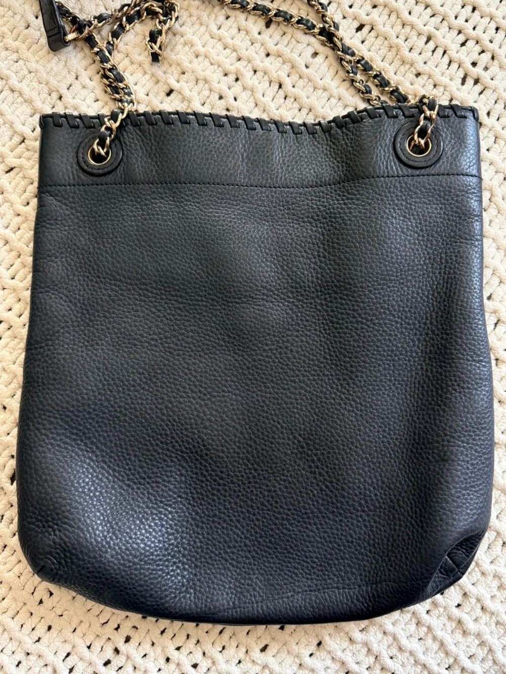 Tory Burch Black Pebbled Leather Crossbody Shoulder Bag